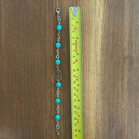 Beautiful turquoise beaded bracelet she earring set made in Turkey - Picture 7 of 7